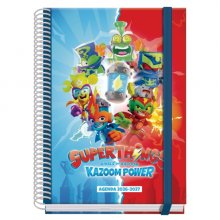 Dohe Prime Superthings Agenda Escolar 26/27 - Formato A5 - Semana Vista - Papel Offset Ahuesado 70g - Cubierta de Carton Plastificado - Espiral - Goma - 15x21x2cm - Multicolor