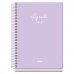 Dohe Basic Serenity Agenda Escolar 26/27 - Formato A5 - Dia Pagina - Papel Offset Ahuesado 70g - Cubierta de Carton Plastificado - Espiral - Goma - 15x21x4cm - Color Morado