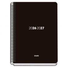 Dohe Basic Element Agenda Escolar 26/27 - Formato A5 - Semana Vista - Papel Offset Ahuesado 70g - Cubierta de Carton Plastificado - Espiral Metalica - Goma - 15x21x2cm - Color Negro