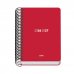 Dohe Basic Element Agenda Escolar 26/27 - Formato A6 - Dia Pagina - Papel Offset Ahuesado 70g - Cubierta de Carton Plastificado - Espiral Metalica - Goma - 12x17x3cm - Color Rojo