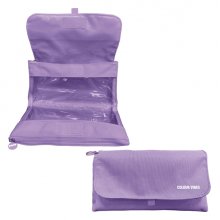 Dohe Vibes Portatodo Doble - Solapa con Bolsillo Interior - Cremallera - Ventanas Transparentes - Poliester - 22x11x6cm - Color Morado