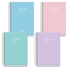Dohe Basic Serenity Agenda Escolar 26/27 - Formato A5 - Dia Pagina - Papel Offset Ahuesado 70g - Cubierta de Carton Plastificado - Espiral - Goma - 15x21x4cm - Colores Surtidos (20 uds)