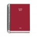 Dohe Basic Colour Vibes Agenda Escolar 26/27 - Formato A6 - Dia Pagina - Papel Offset Ahuesado 70g - Cubierta de Carton Plastificado - Espiral Metalica - Goma - 12x17x3cm - Color Burdeos