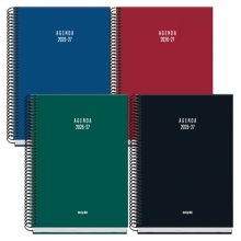 Dohe Basic Colour Vibes Agenda Escolar 26/27 - Formato A5 - Dia Pagina - Papel Offset Ahuesado 70g - Cubierta de Carton Plastificado - Espiral - Goma - 15x21x4cm - Colores Surtidos (20 uds)