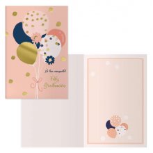 Dohe Tarjeta de Felicitacion de graduacion 11.5x17cm - Impresion a Todo Color - Estampaciones con Pelicula de Color - Estampacion en Seco - Papel Offset Blanco de 300gr - Incluye Sobre de Color (6 uds)