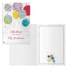 Dohe Tarjeta de Felicitacion de graduacion - 11.5x17cm - Impresion a Todo Color - Estampaciones con Pelicula de Color - Estampacion en Seco - Papel Offset Blanco de 300gr - Incluye Sobre de Color (6 uds)
