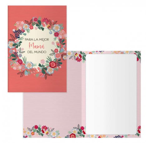Dohe Tarjeta de Felicitacion para Madres - 11.5x17cm - Impresion a Todo Color - Estampaciones con Pelicula de Color - Estampacion en Seco - Papel Offset Blanco de 300gr - Incluye Sobre de Color (6 uds)