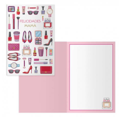 Dohe Tarjeta de Felicitacion para Padres - 11.5x17cm - Impresion a Todo Color - Estampaciones con Pelicula de Color - Estampacion en Seco - Papel Offset Blanco de 300gr - Incluye Sobre de Color (6 uds)