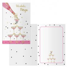 Dohe Tarjeta de Felicitacion para Parejas - 11.5x17cm - Impresas a Todo Color - Estampaciones con Pelicula de Color - Estampacion en Seco - Papel Offset Blanco de 300gr - Incluye Sobre de Color (6 uds)