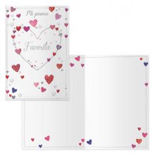 Dohe Tarjeta de Felicitacion San Valentin - 11.5x17cm - Impresion a Todo Color - Estampaciones con Pelicula de Color - Estampacion en Seco - Papel Offset Blanco de 300gr - Incluye Sobre de Color (6 uds)