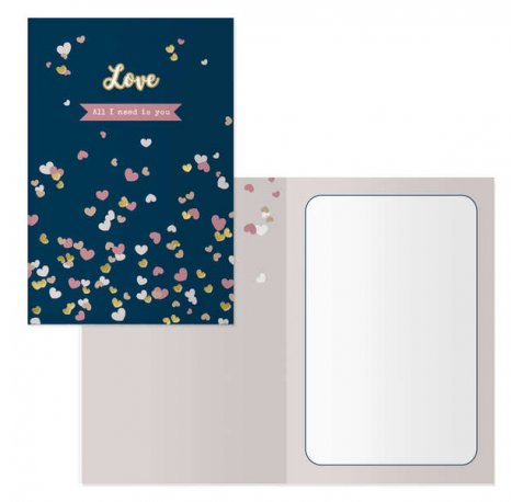 Dohe Tarjeta de Felicitacion de San Valentin - 11.5x17cm - Impresion a Todo Color - Estampaciones con Pelicula de Color - Estampacion en Seco - Papel Offset Blanco de 300gr - Incluye Sobre de Color (6 uds)