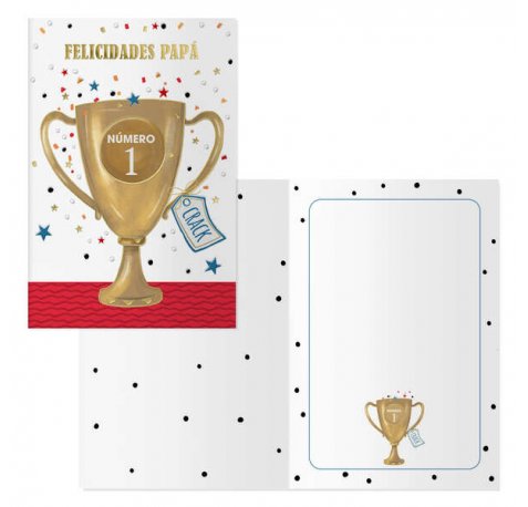 Dohe Tarjeta de Felicitacion Dia del Padre - 11.5x17cm - Impresion a Todo Color - Estampaciones con Pelicula de Color - Estampacion en Seco - Papel Offset Blanco de 300gr - Incluye Sobre de Color (6 uds)