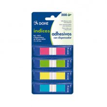Dohe Mini-Indices Reposicionables - 12x45mm - Dispensador con 4 Colores - Ideal para Oficina y Escuela (24 uds)