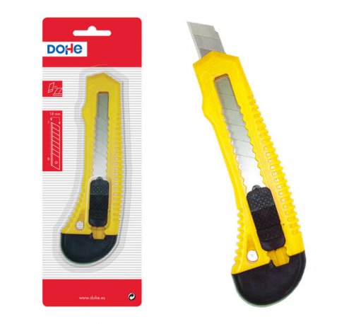 Dohe Cutter Resistente de Plastico - Cuchillas de Acero Tronzables - Sistema de Bloqueo de Cuchilla - Guia de Plastico