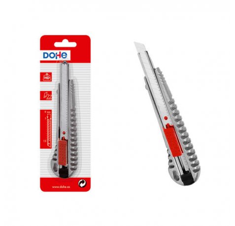 Dohe Cutter de Acero Inoxidable - Cuchillas Tronzables de Acero - Sistema de Bloqueo de Cuchilla - Blister Individual