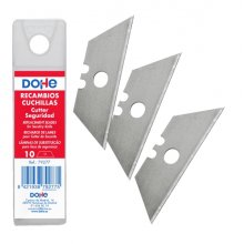 Dohe Pack con 10 Cuchillas de Recambio Trapezoidales para Cutters de Seguridad - 18mm - Acero de Maxima Calidad