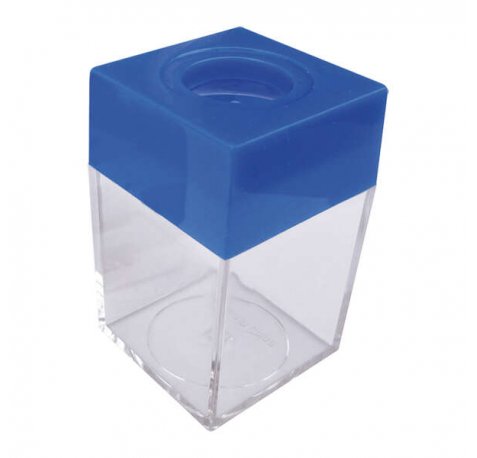 Dohe Portaclips en Plastico con Deposito Transparente - 42x42x70mm - Embocadura Imantada de Color Azul