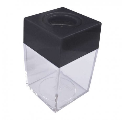 Dohe Portaclips en Plastico con Deposito Transparente - 42x42x70mm - Embocadura Imantada de Color Negro