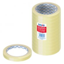 Dohe Cinta Adhesiva Transparente de Polipropileno - 28 Micras - Alta Resistencia y Potente Adhesivo - 12 Uds