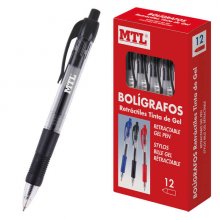 Dohe Boligrafos Retractiles de Tinta de Gel Permanente - Punta de 0.7mm - Trazo de 0.4mm - Resistente al Agua - Cuerpo de Plastico y Grip de Caucho - Colorido