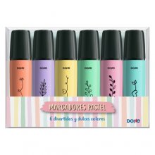 Dohe Pack de 6 Marcadores Fluorescentes Pastel - Colores Surtidos