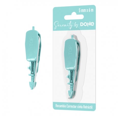 Dohe Serenity Recambio de Cinta Correctora - 5mm x 6m - Retractil - Color Verde (10 uds)