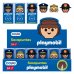 Dohe Playmobil Expositor con 24 Sacapuntas de 1 Orificio y Cuchilla de Acero - Decorados Playmobil Policia, Bombero y Princesa