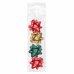 Dohe Chic Pack de 4 Lazos para Regalo - Forma de Estrella - Tamaño 6.5cm - Colores Rojo, Verde y Oro