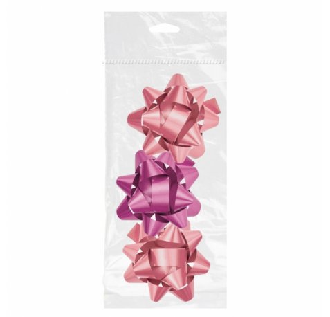 Dohe Chic Pack de 3 Lazos para Regalo - Forma de Estrella - Tamaño 8cm - Color Rosa