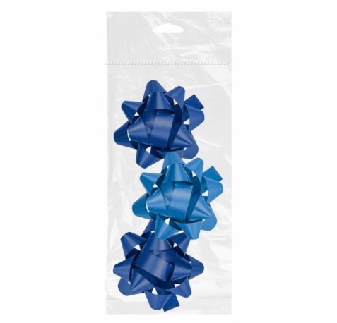Dohe Chic Pack de 3 Lazos para Regalo - Forma de Estrella - Tamaño 8cm - Color Azul