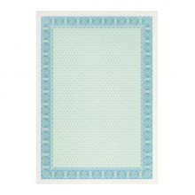 Apli Pack de 70 Hojas de Papel Certificado - Diseño Helico en el Marco - 115gr - Ideal para Certificados y Diplomas - Compatible con Impresoras Inkjet y Laser - Color Azul Turquesa