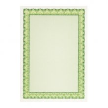 Apli Pack de 70 Hojas de Papel Certificado - Diseño de Concha - 115gr - Compatible con Impresoras Inkjet, Laser y Fotocopiadoras - Color Verde Esmeralda