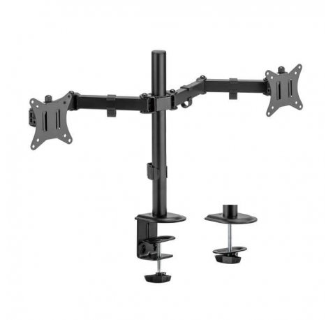 Aisens Soporte de Mesa ECO Giratorio e Inclinable para Monitor/TV 9kg (3 Pivotes - 2 Brazos) de 17-32 - Color Negro