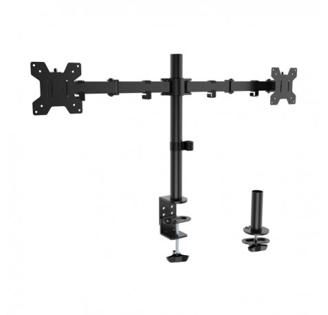 Aisens Soporte de Mesa Eco Giratorio e Inclinable para Monitor/TV 10Kg (3 Pivotes - 2 Brazos) de 17-32" - Color Negro