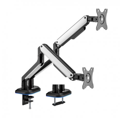 Aisens Soporte de Mesa RGB Gaming Contrapeso Giratorio e Inclinable para Monitor/TV 9Kg (3 Pivotes - 2 Brazos) de 17-32" - Color Varios