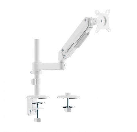Aisens Eco Soporte de Mesa con Brazo Articulado para Monitor de 17"-32" - Soporta hasta 9kg - Gestion de Cables - VESA 100x100mm - Contrapeso Giratorio e Inclinable - Color Blanco