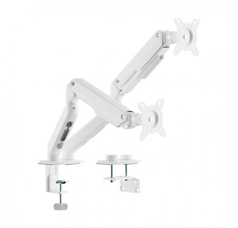 Aisens Eco Soporte de Mesa con 2 Brazos Articulados para Monitores de 17"-32" - Soporta hasta 9kg - Gestion de Cables - VESA 100x100mm - Contrapeso Giratorio e Inclinable - Color Blanco