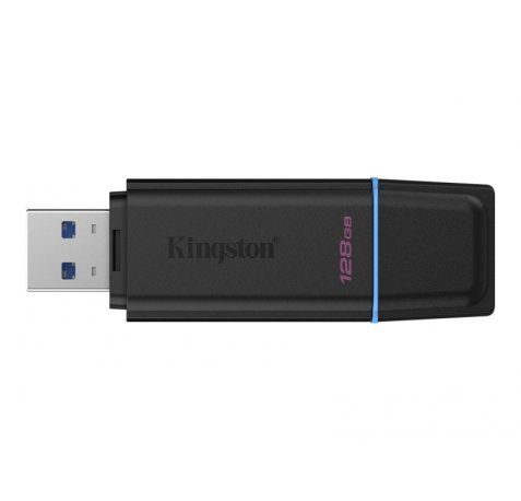 Kingston DataTraveler Exodia Memoria USB 128GB - USB 3.2 Gen 1 - Con Tapa - Enganche para Llavero - Color Negro (Pendrive)