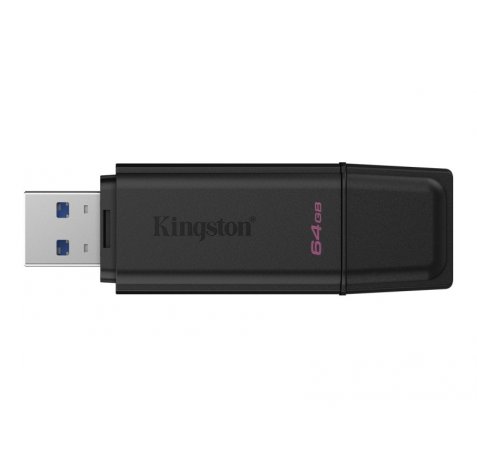 Kingston DataTraveler Exodia Memoria USB 64GB - USB 3.2 Gen 1 - Con Tapa - Enganche para Llavero - Color Negro (Pendrive)