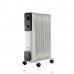 Daewoo DW9506 Radiador de Aceite - Potencia 2000W - 9 Elementos - Termostato Regulable - Ruedas - Asa de Transporte - Funcionamiento Automatico - Color Blanco y Negro