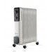 Daewoo DW9507 Radiador de Aceite - Potencia 2500W - 11 Elementos - Termostato Regulable - Ruedas - Asa de Transporte - Funcionamiento Automatico - Color Blanco y Negro