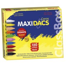 Alpino Maxidacs Economy Pack con 120 Ceras Blandas para NiÃ±os - TamaÃ±o Extra Grande 120mm x 14mm - Etiqueta Anti-Manchas - Ideal para Grandes Artistas - Colores Surtidos