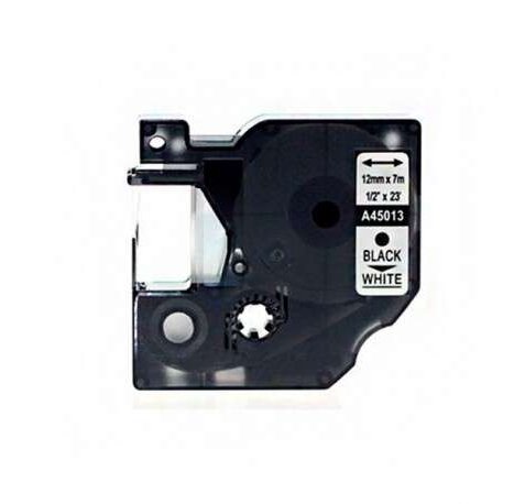 Compatible Dymo D1 45013 Cinta de Etiquetas para Rotuladora - Texto negro sobre fondo blanco - Ancho 12mm x 7 metros - S0720530