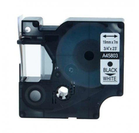 Compatible Dymo D1 45803 Cinta de Etiquetas para Rotuladora - Texto negro sobre fondo blanco - Ancho 19mm x 7 metros - S0720830
