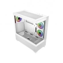 Cooler Master Elite 690 Wood Caja Semitorre ATX/MicroATX/Mini-ITX - 3 Ventiladores 120mm RGB - Vista Panoramica - Doble Camara - 2xUSB-A - 1xUSB-C - 434x218x454mm - Color Blanco