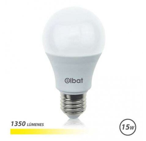 Elbat Bombilla LED A60 15W E27 1350lm - 3000K Luz Calida