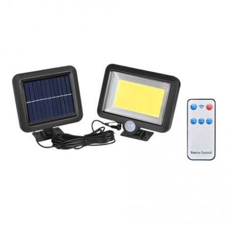 Elbat Foco Solar + Mando - 1000LM - Luz Fria 6500K - Sensor de Movimiento - Bateria 1200mah