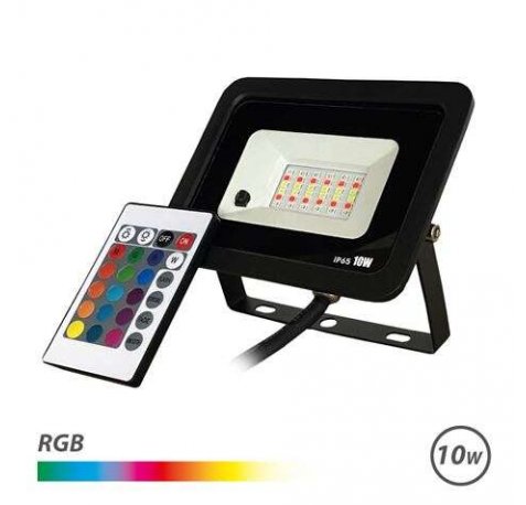 Elbat Foco Led RGB 10W - Control Remoto - IP65 - Ideal para Exterior