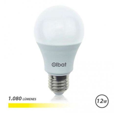 Elbat Bombilla LED A60 - 12W - 1080LM - E27 - Luz Calida - Color Blanco Calido