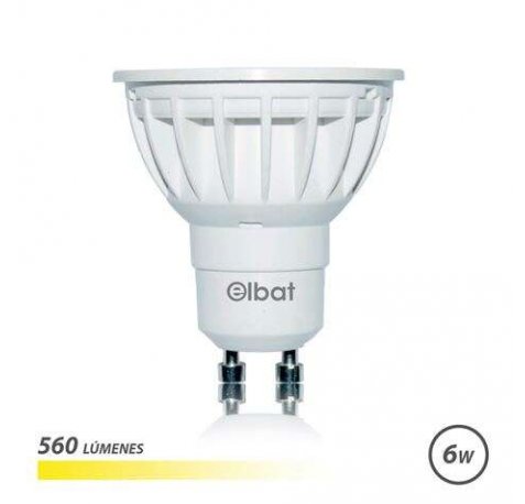 Elbat Bombilla LED GU10 6W 560LM Luz Calida - Ahorro de Energia - Larga Vida Util - Facil Instalacion - Color Blanco Calido
